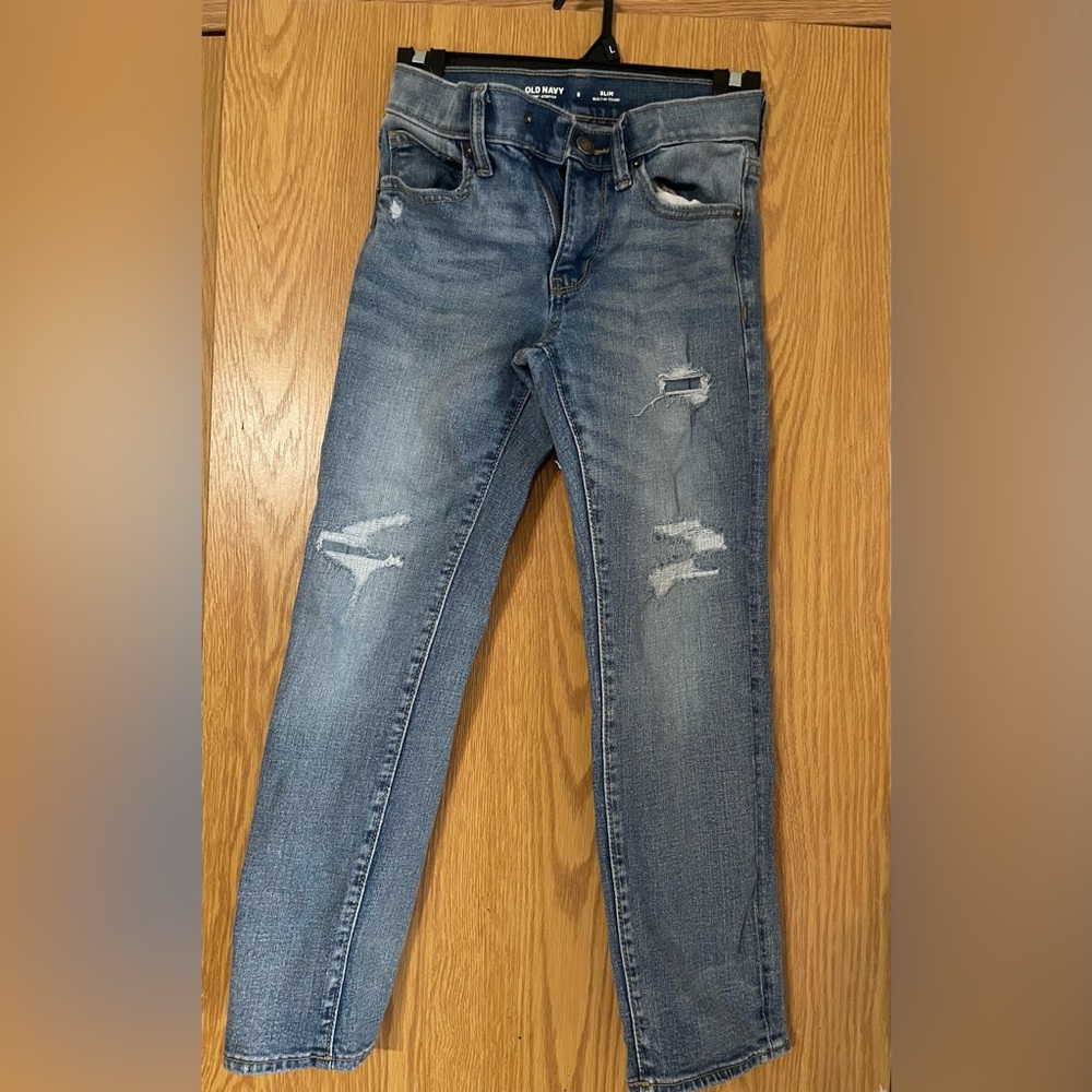 Old Navy boys jeans slim distressed size 8